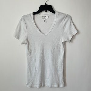Anthropologie Basic White V Neck Tshirt